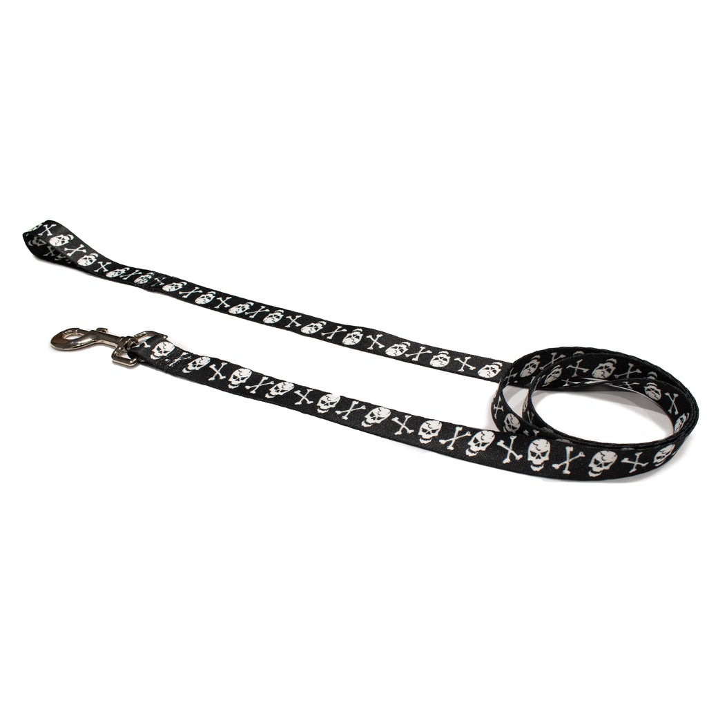 perri's pet products, dog leashes, black and white skulls pet leash