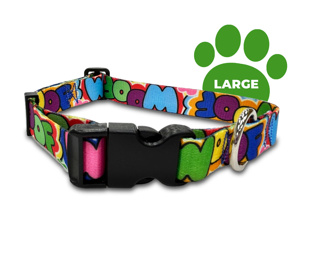 graffiti, perri's pet products, dog collar, hippie collection, large