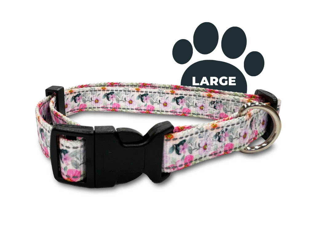 reflective lanvender orchid, perri's pet products, dog collar, large