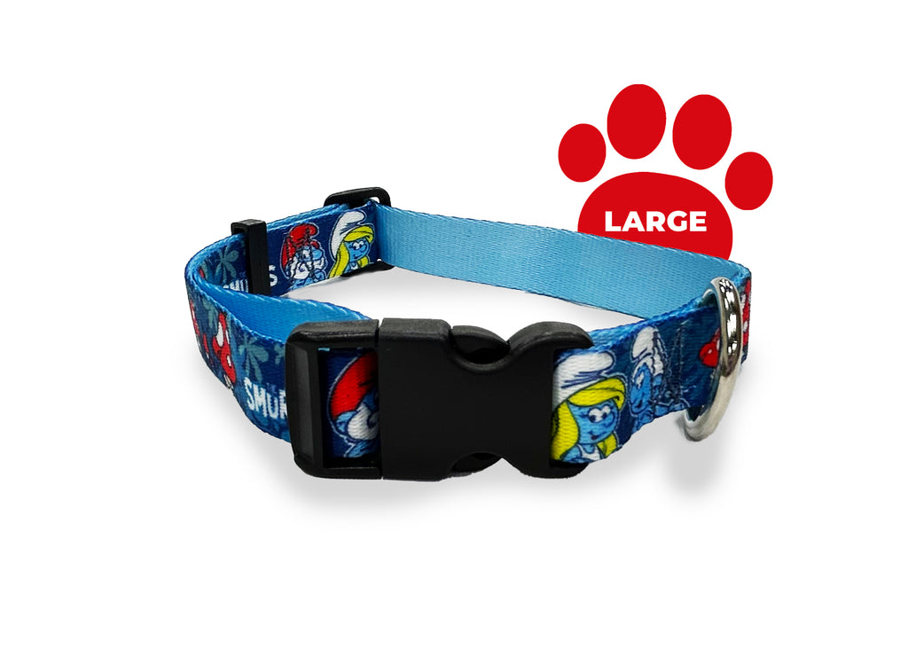 smurfs enchanted forest, perri's pet products, dog collar, large