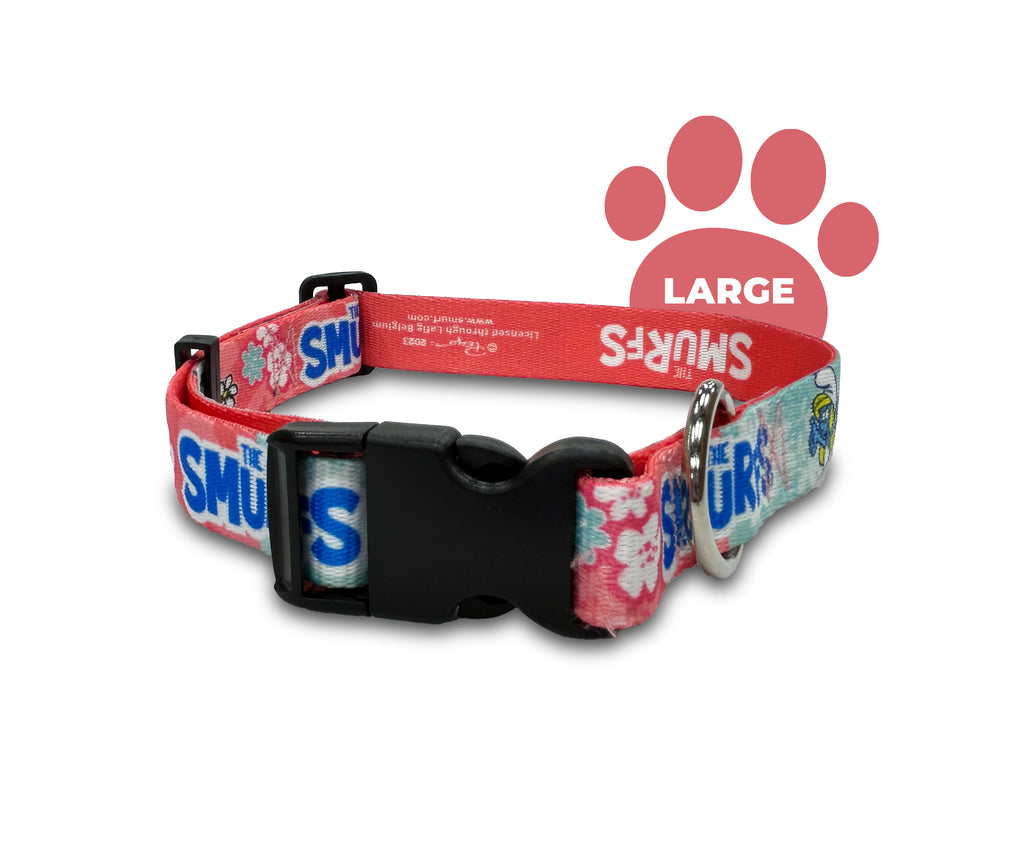 Smurfette flower power, perri's pet products, dog collar, large