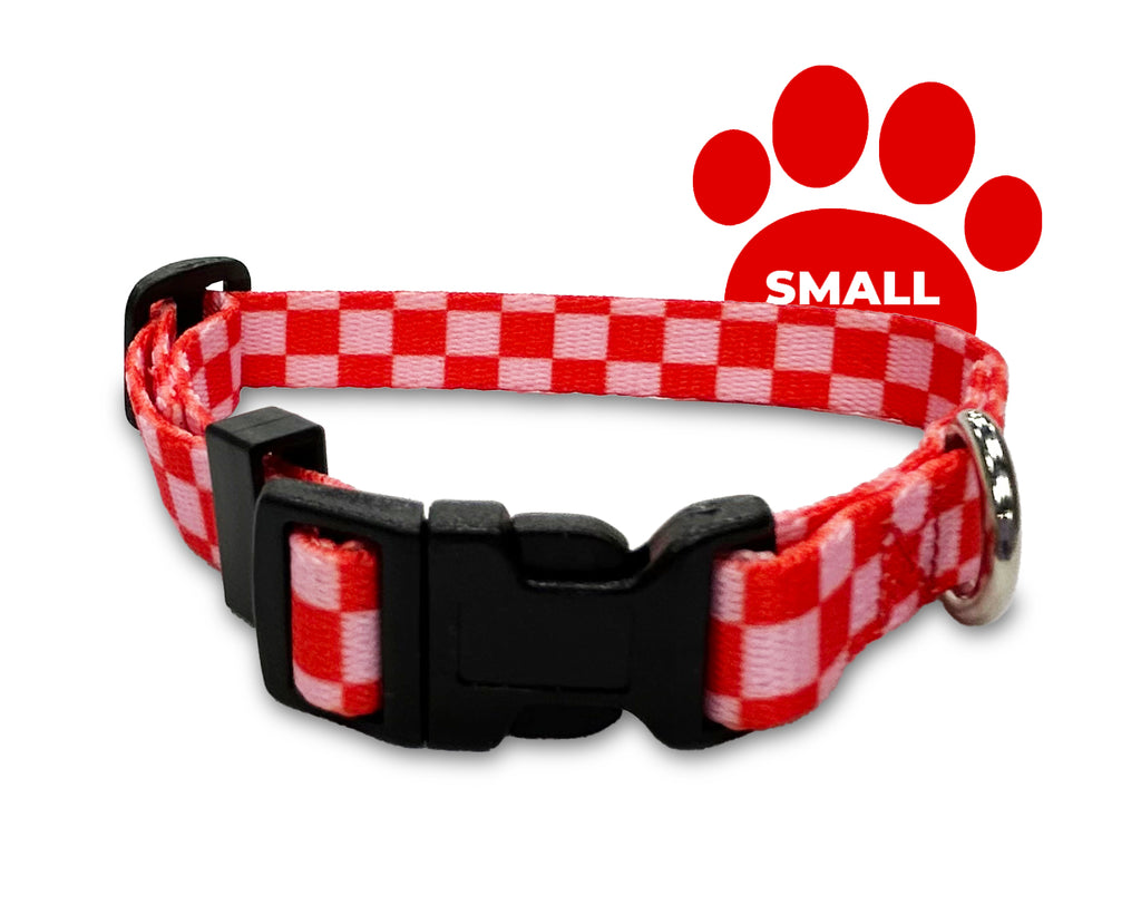 funky checkers, perri's pet products, dog collar, hippie collection, small