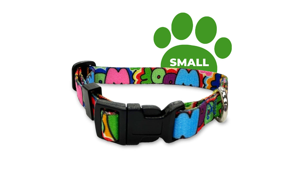 graffiti, perri's pet products, dog collar, hippie collection, small