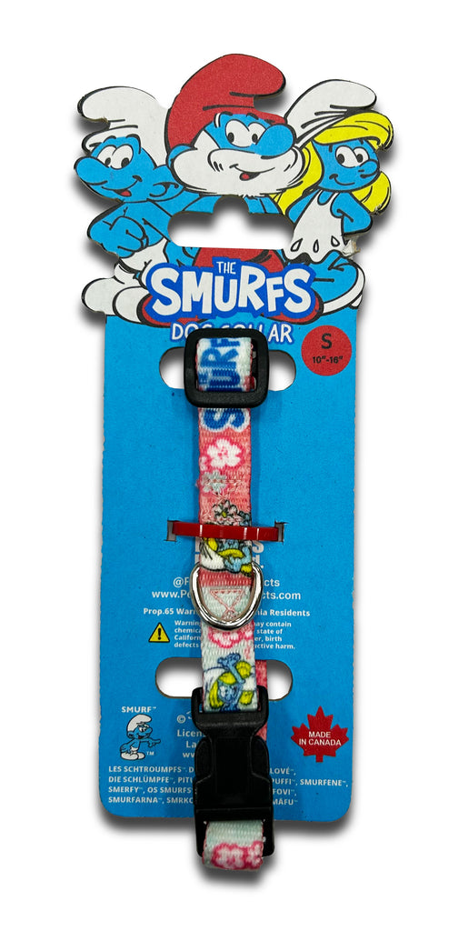 Smurfette flower power, perri's pet products, dog collar, packaging