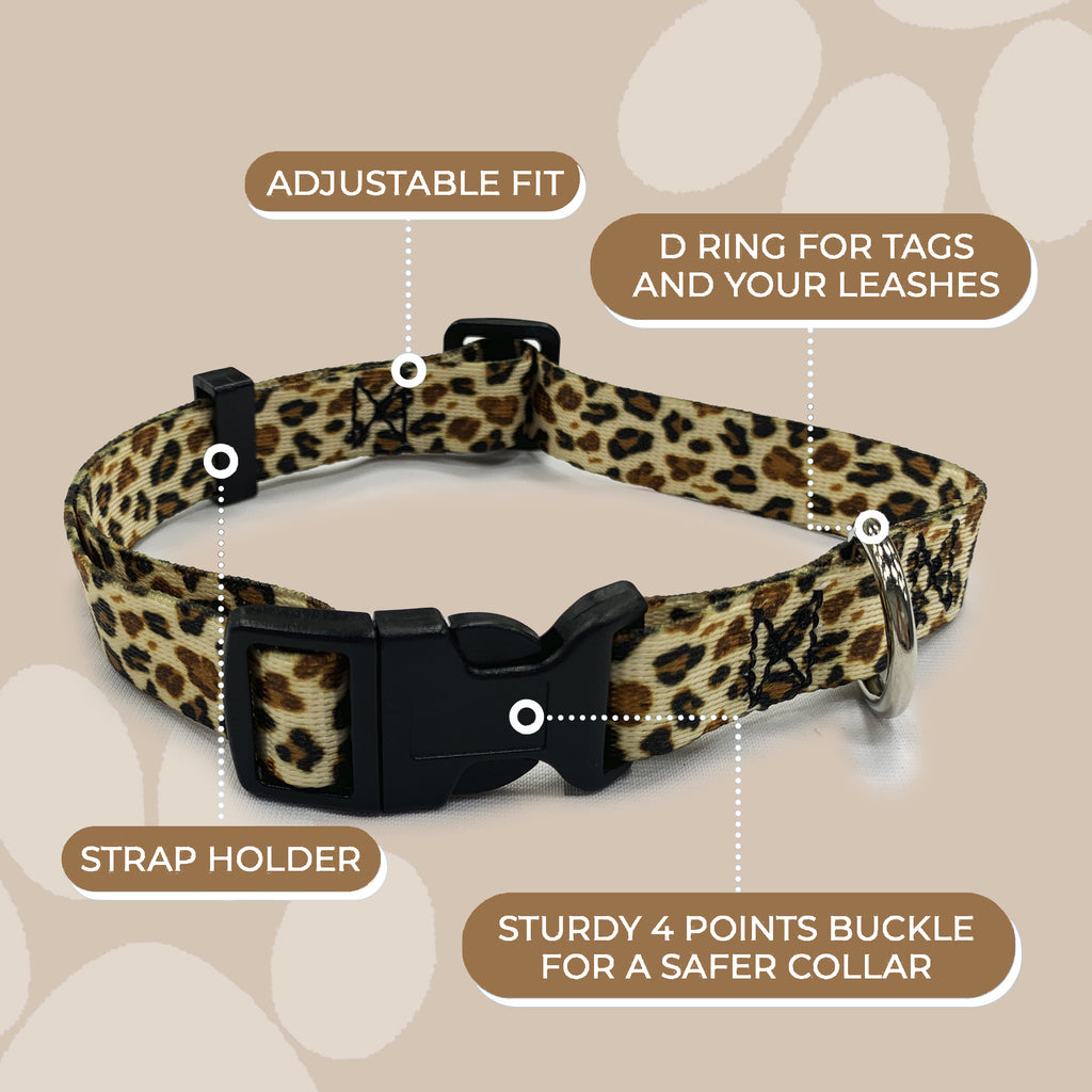 perri's pet products, dog collars, cheetah print gold