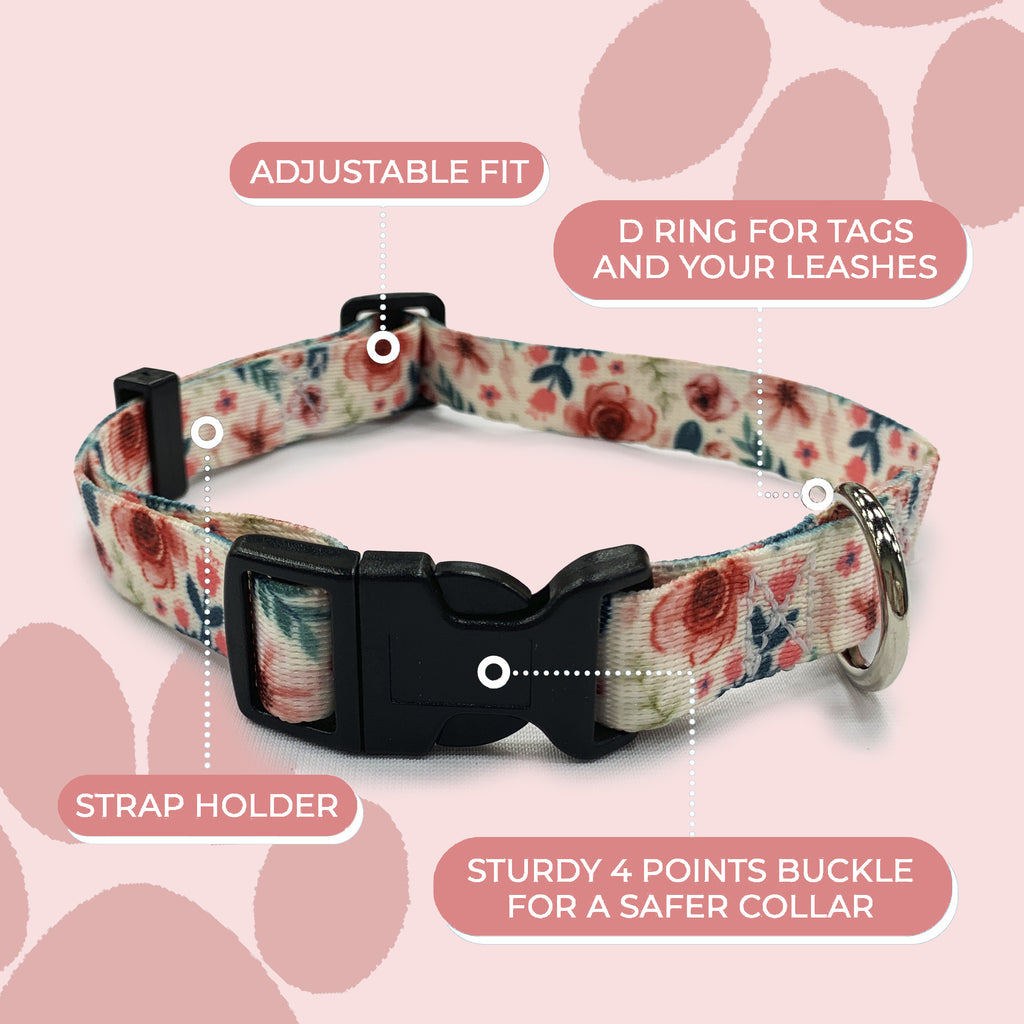 perri's pet products, dog collar, spring floral