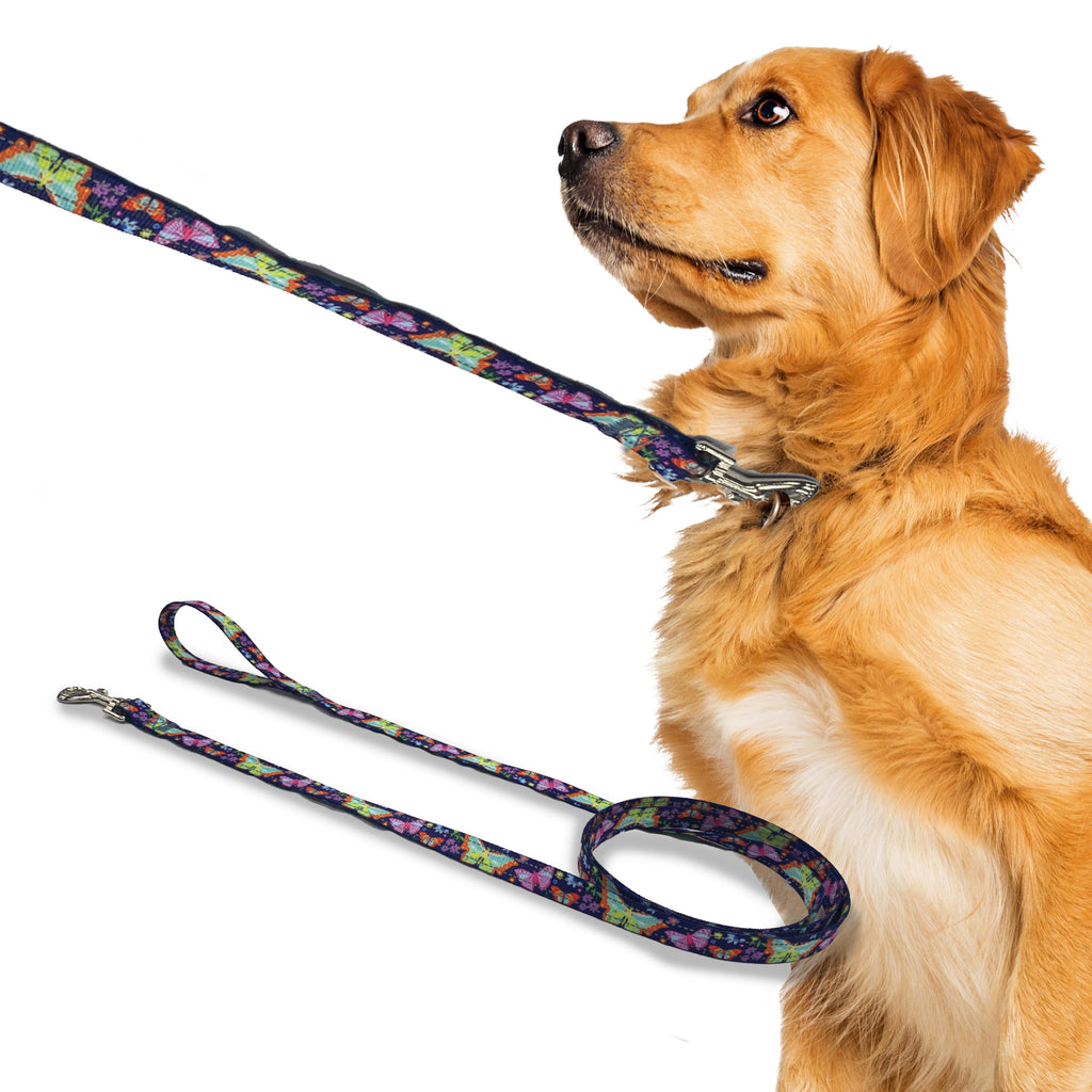 Perri's Pet Products, dog leash, reflective neon butterflies