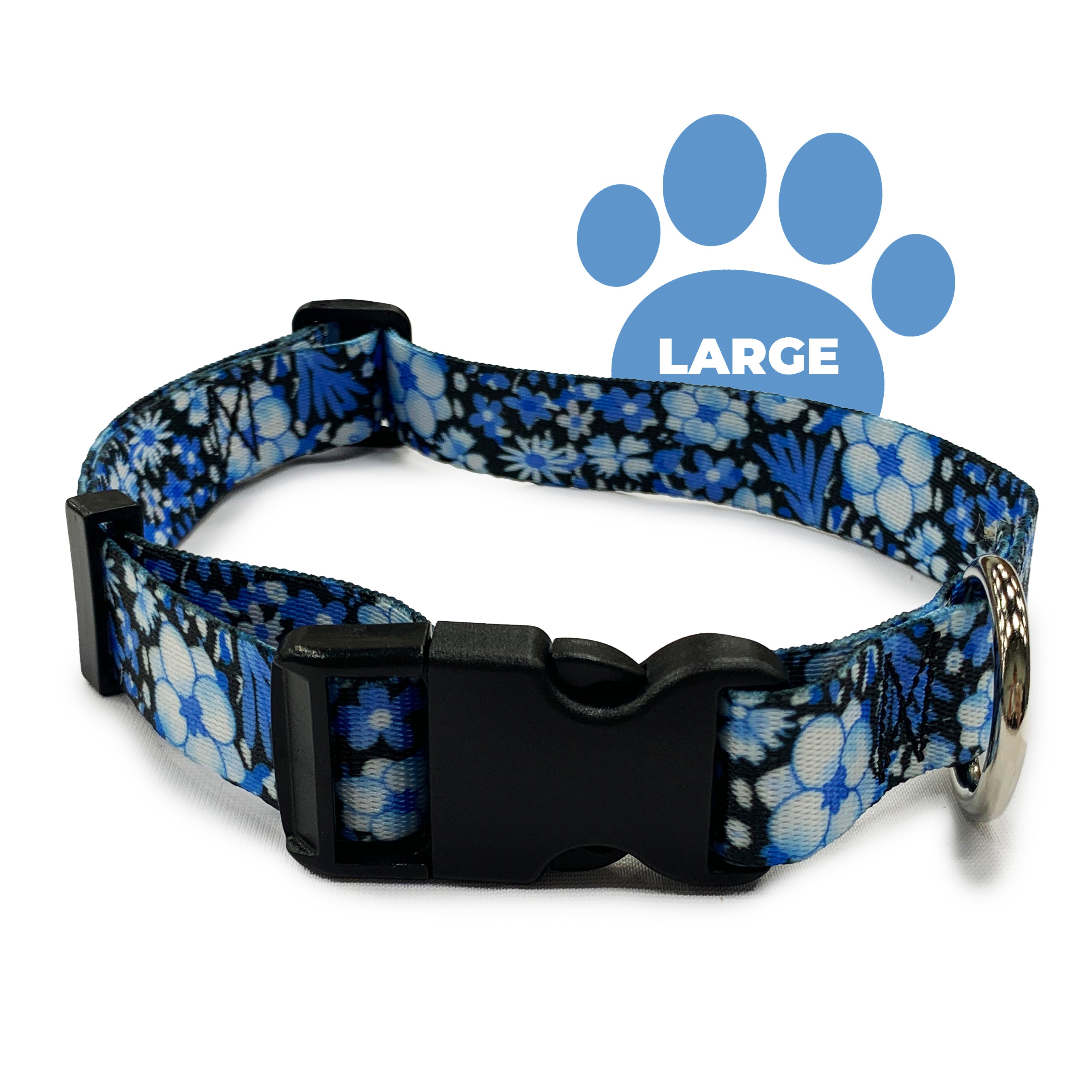  Sam & Maui Cotton Floral Dog Collar with Matt Gold Metal  Buckle, 05-Blue ,Extra Small : Pet Supplies