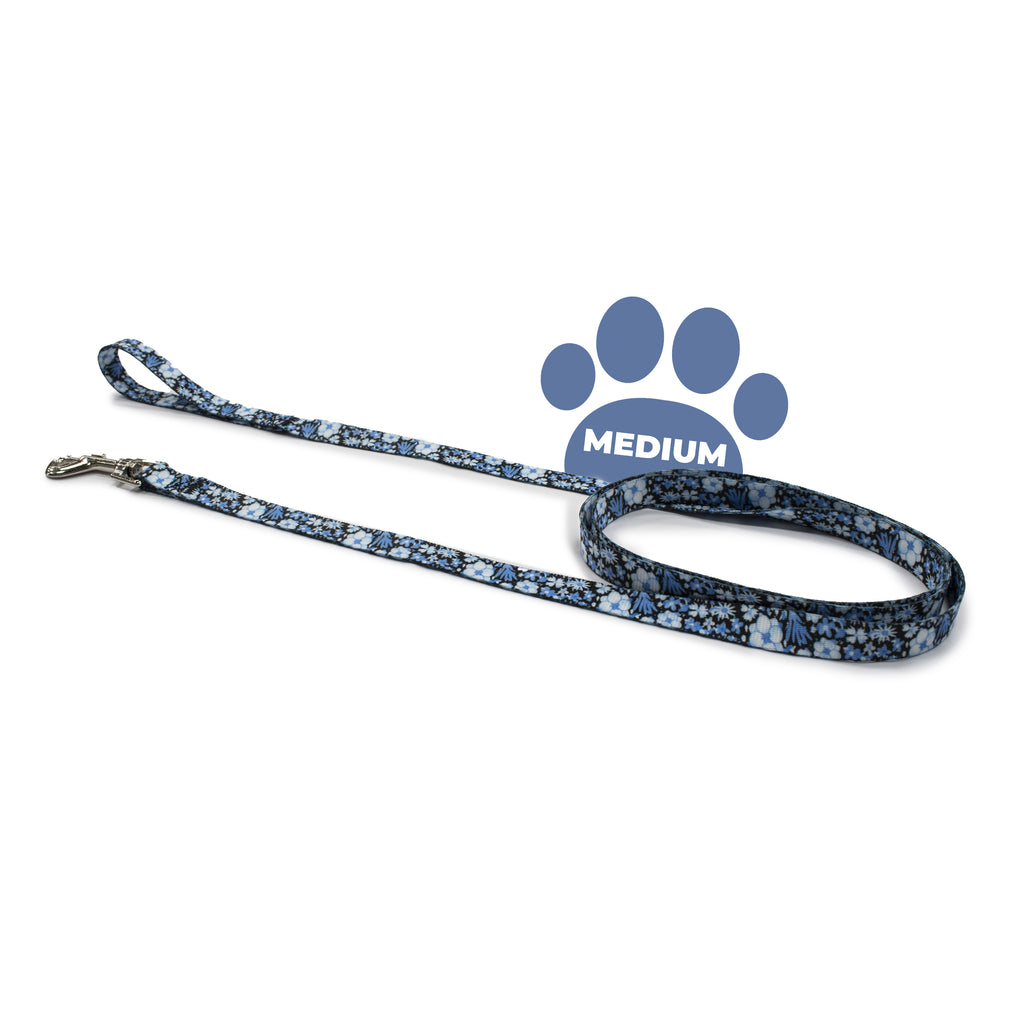 perri's pet products, dog leash, blue floral