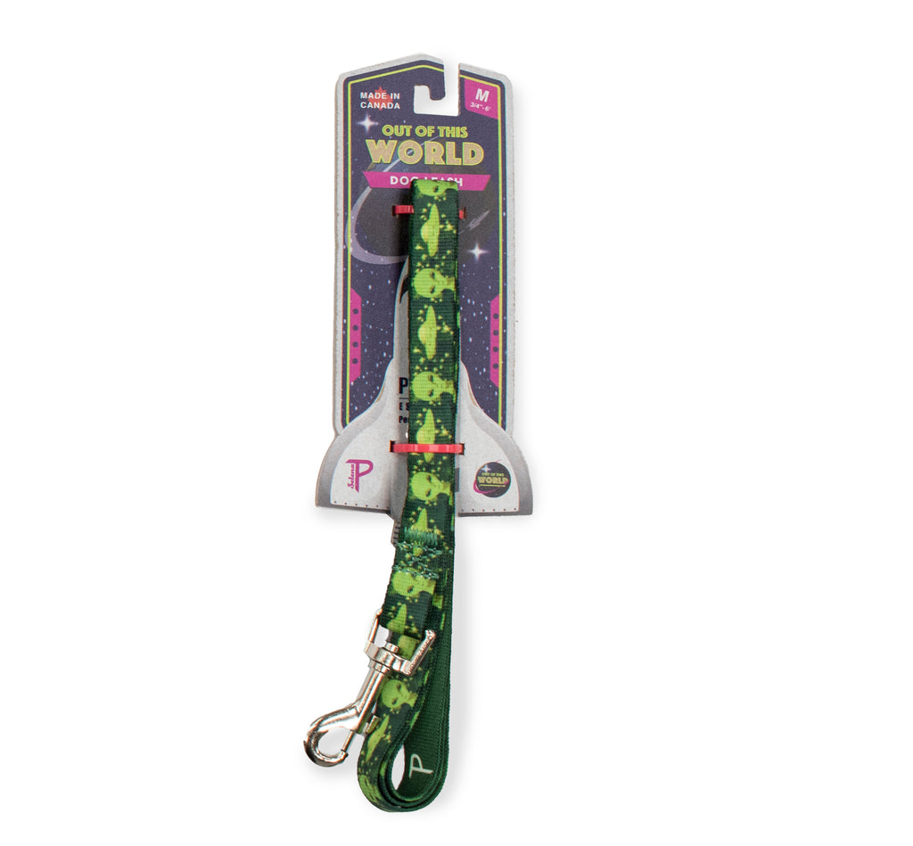 perri's pet products, dog leash, green aliens, packaging