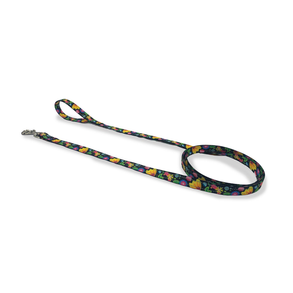 Perri's Pet Products, dog leash, reflective colourful flowers