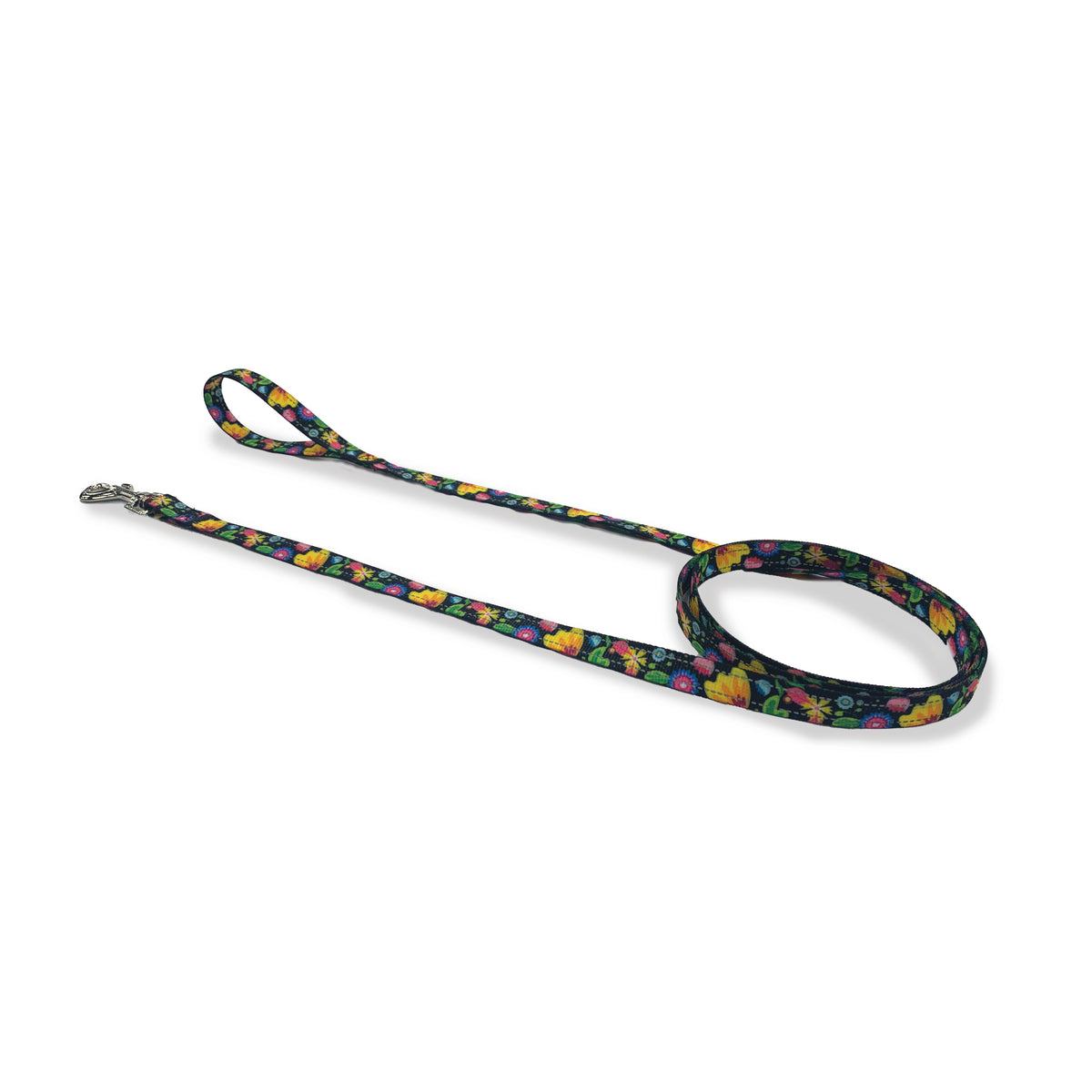 Perri's Pet Products Dog Leash - Reflective Colourful Flowers