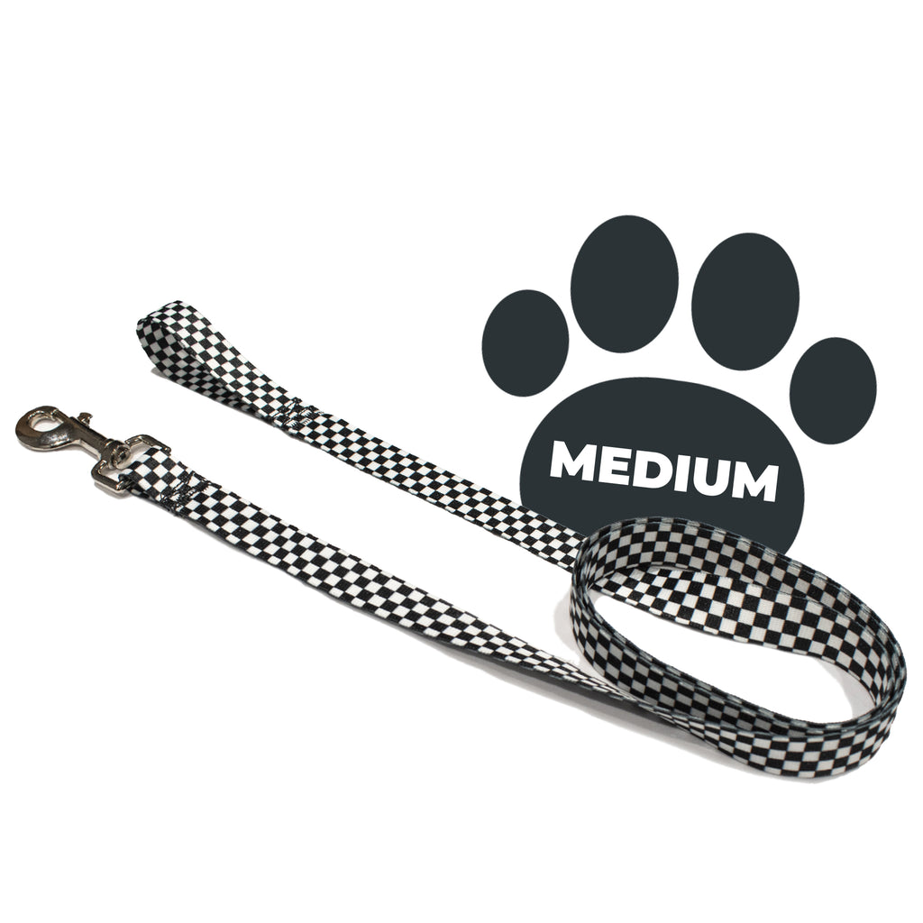 perri's pet products, dog leash, black and white checker