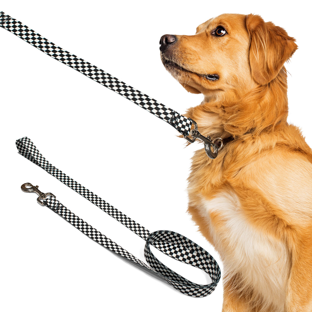 perri's pet products, dog leash, black and white checker