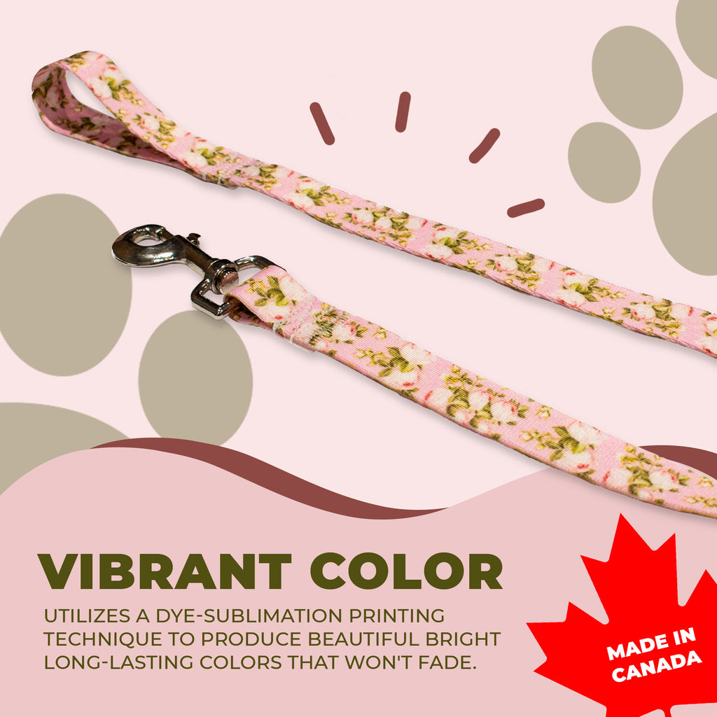 perri's pet products, dog leash, pink rose